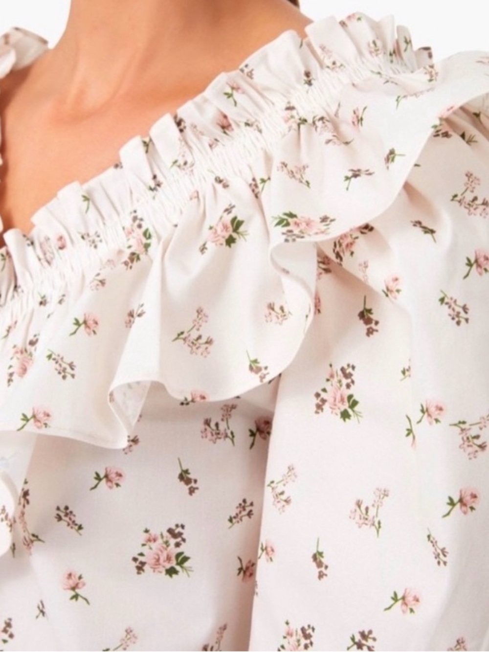Tuckernuck Hyacinth House Charlotte Ruffle Neck Blouse Size Small - Picture 11 of 12